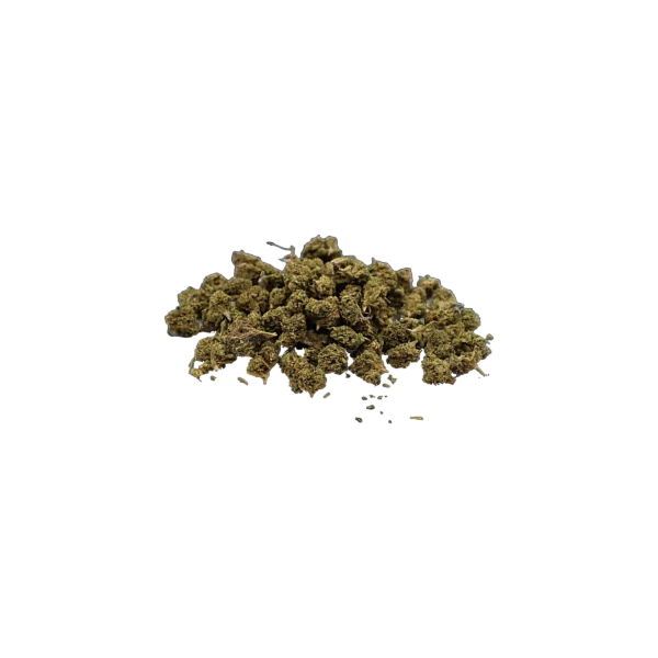 Strawberry, minibuds de fleur de CBD K-Laxie, vue générale détourée